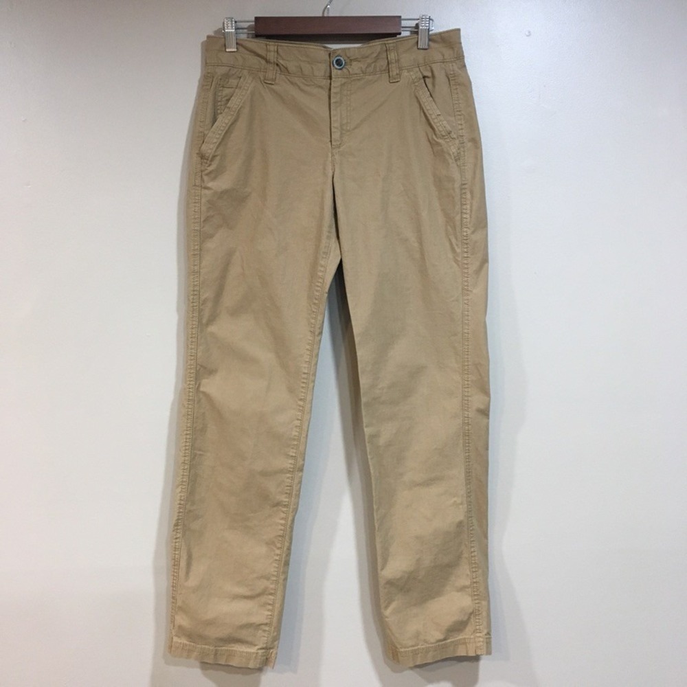 Eddie Bauer Straight Leg Chino Pants Womens 6 Khaki Tan Casual Classic Preppy